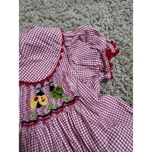 Smocked Lady Bug Girls Dress: Castles and Crowns 12m